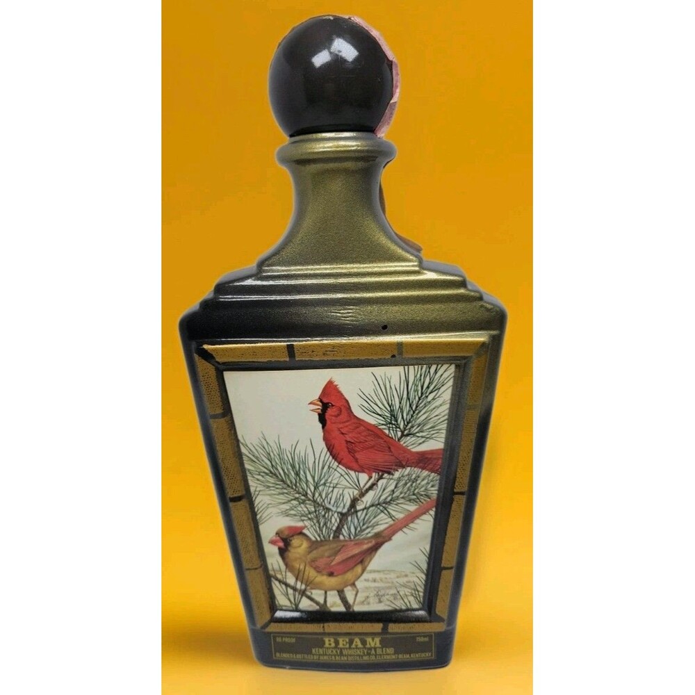 Vintage Jim Beam Decanter Cardinals James Lockhart Empty MCM Wildlife